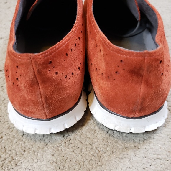 Cole Haan Zerogrand Shoes Women 9.5 C WIDE Wingtip Oxford Suede Leather Red - Picture 6 of 10